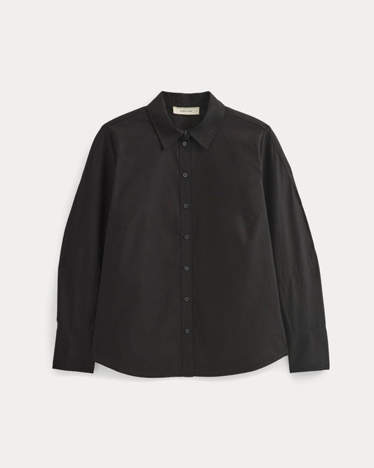 Lantern-Sleeve Shirt in Lightweight Cotton | Black