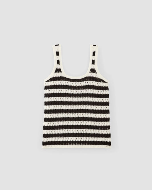 The Crochet Knit Tank | Bone / Black