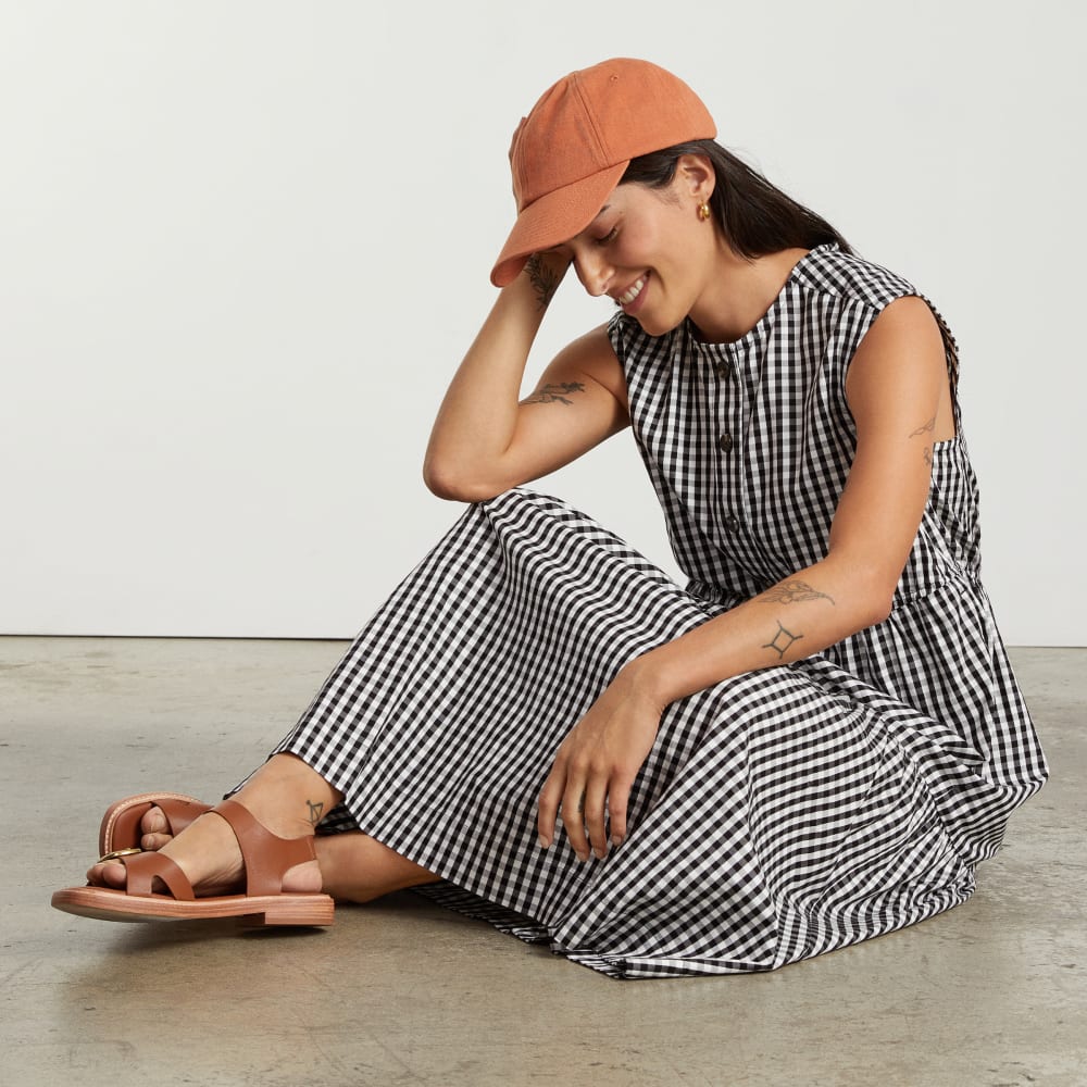 The Tiered Midi Dress | Black Gingham