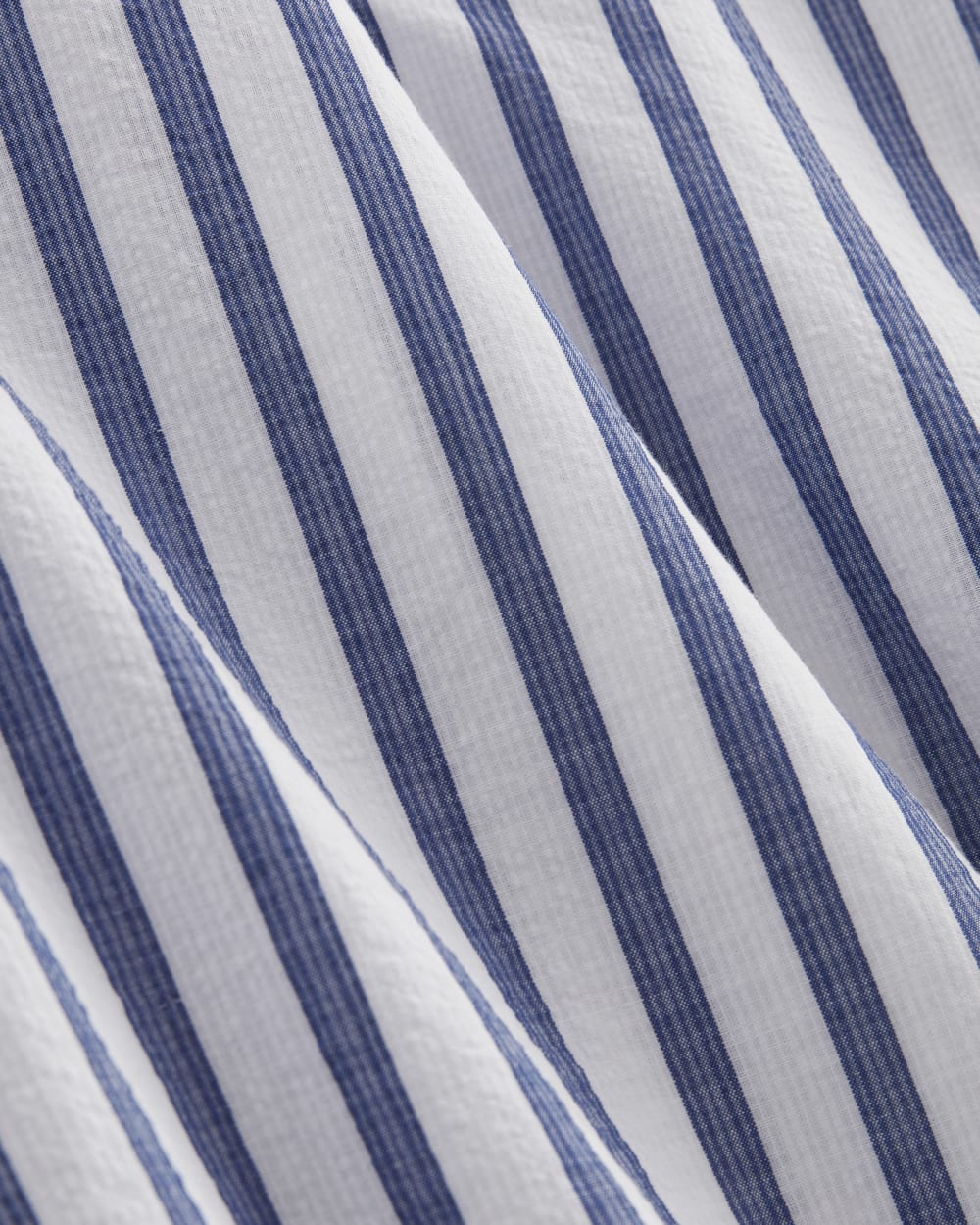 The Gauze Gathered Top | White / Mazarine Blue