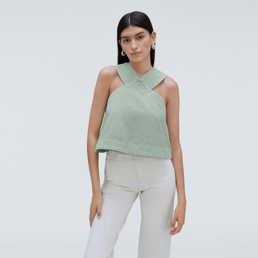 The Cross-Front Apron Top | Sea Glass
