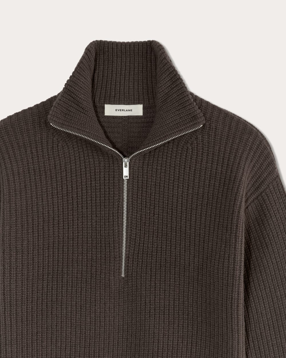 The Half-Zip Sweater in Luxe Merino | Earth Brown