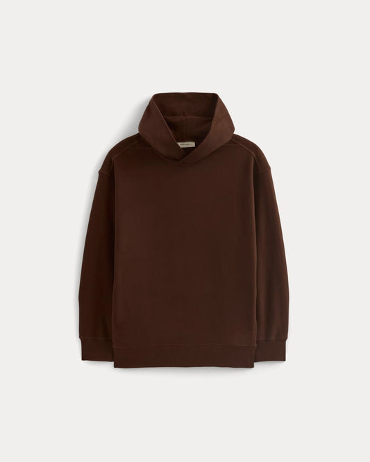 Twill Terry Jacquard Hoodie | Dark Mahogany