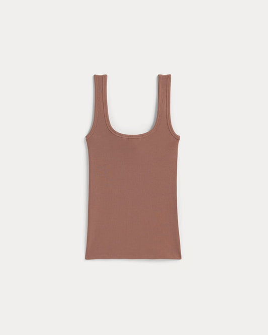 The Luxe Rib Square-Neck Tank | Rose Dusk
