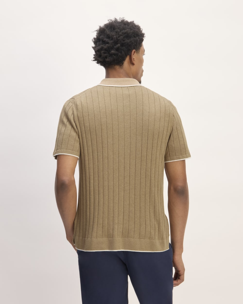 The No-Sweat Button-Down Polo | Dark Heathered Camel