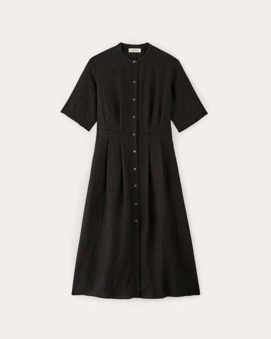 The Frolic Dress in Linen | Black