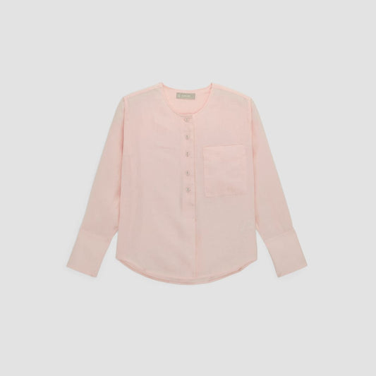 The Linen Popover Shirt | Petal Pink