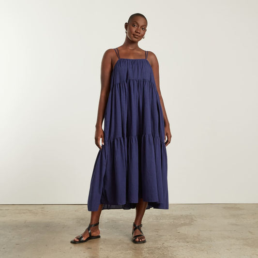 The Billow Tiered Maxi Dress | Navy