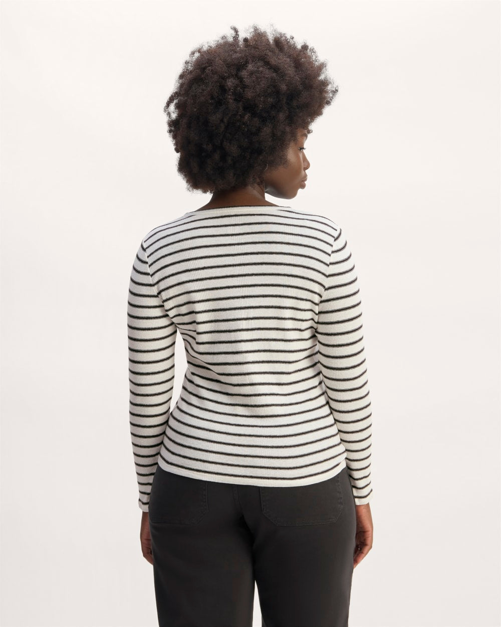 The Vintage Rib Cardigan | Bone / Black