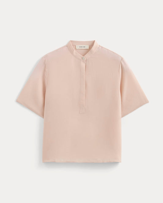 The Popover Top in Washable Silk | Soft Rose
