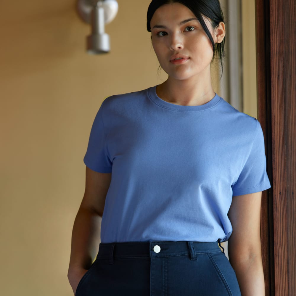 The Box-Cut Tee in Essential Cotton | Cornflower Blue | No Pocket