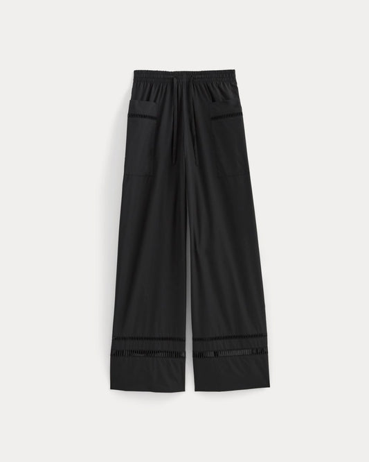 The Lace Trim Pant | Black