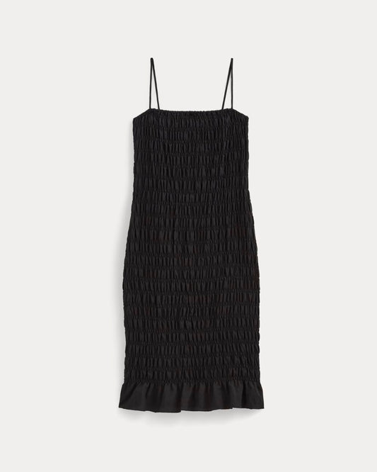 The Smocked Column Dress | Black