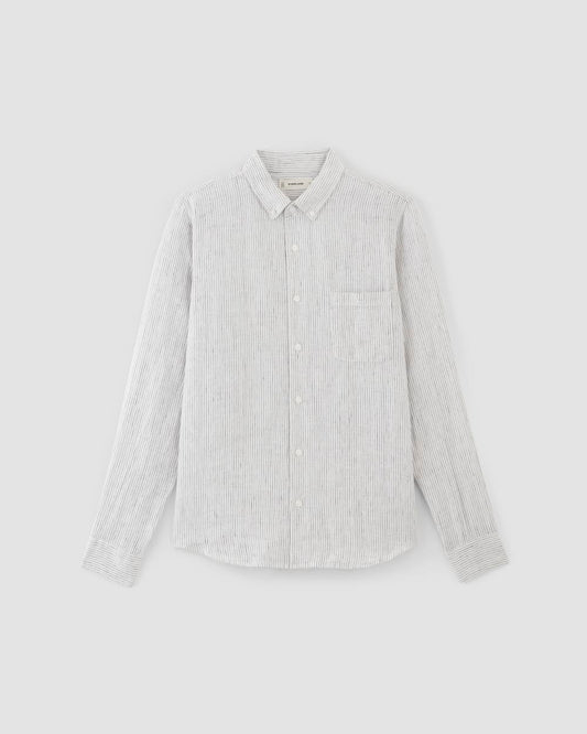 The Classic Shirt in Linen | White / Black