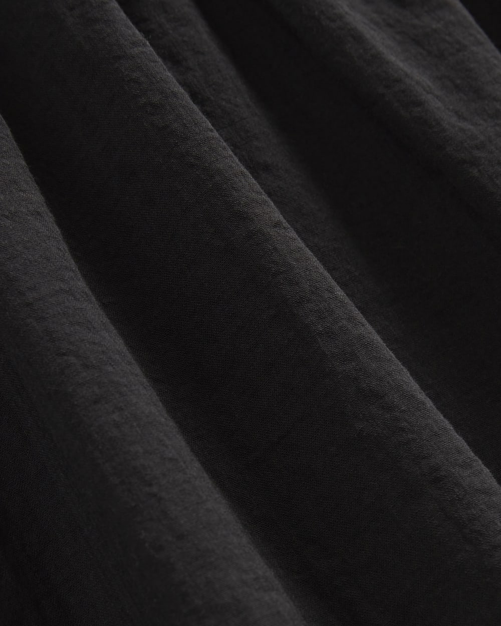 The Gauze Puff-Sleeve Mini Dress | Black