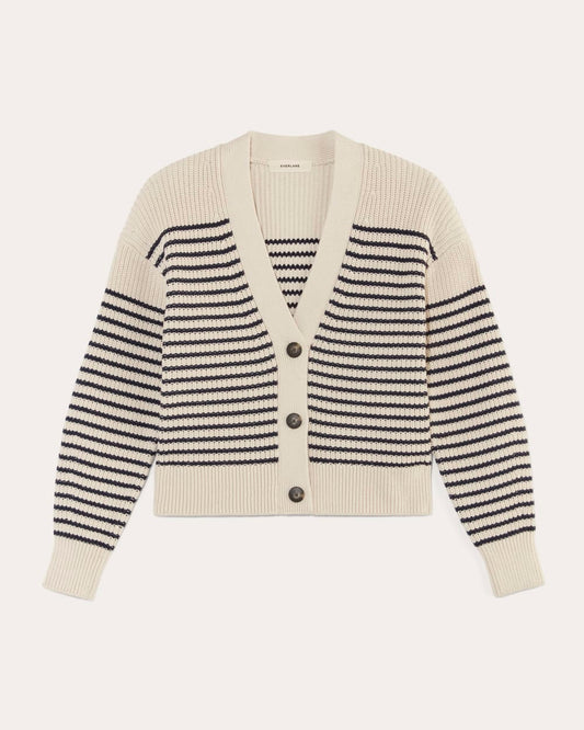 The Boxy Cardigan in Everyday Cotton | Canvas / Navy