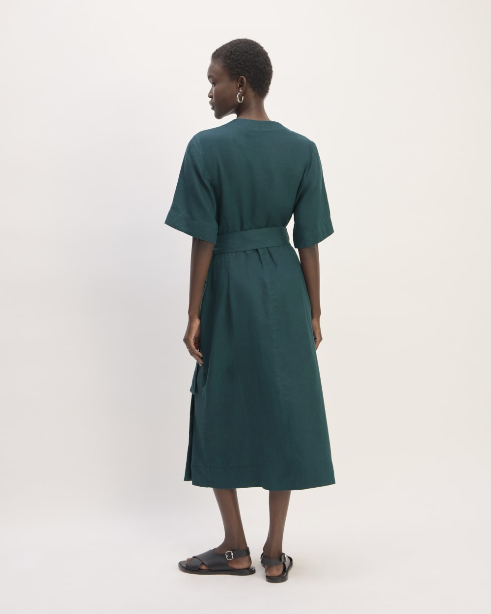 The Wrap Dress in Linen | Dark Sea