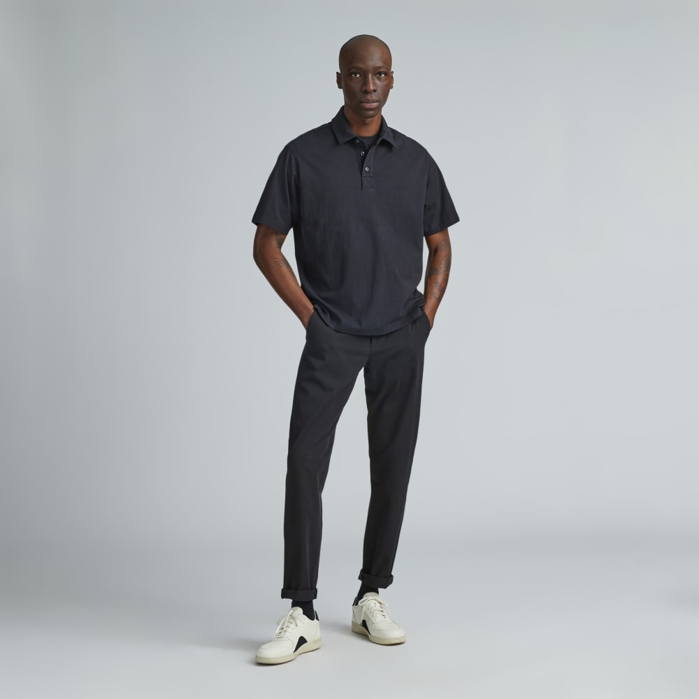 The Premium Weight Relaxed Polo | Black
