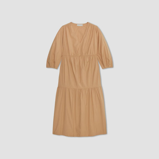 The Poplin Tiered Dress | Caramel