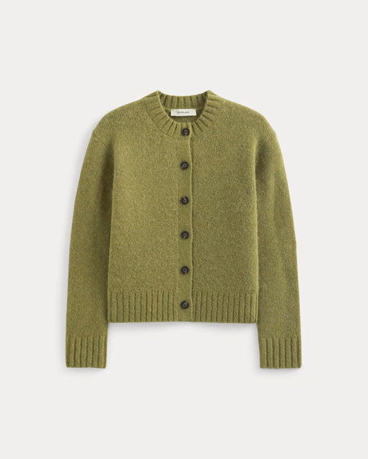 The Crew Cardigan in Alpaca | Moss