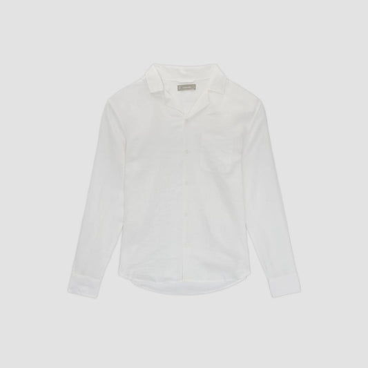 The Relaxed Linen Long-Sleeve Shirt | White
