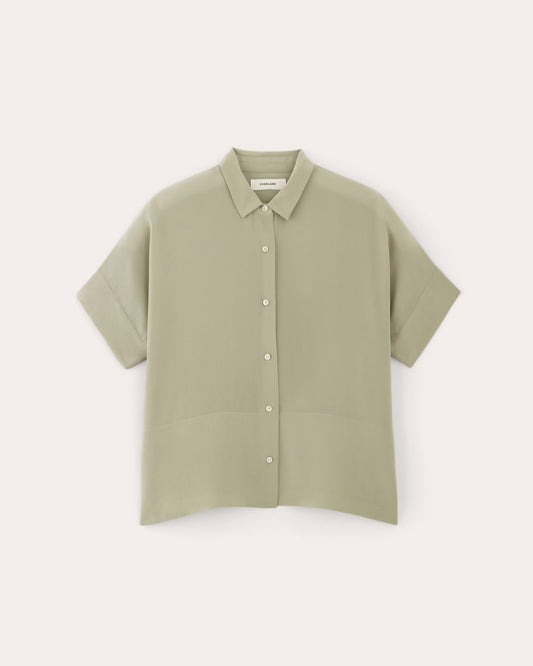 The Boxy Shirt in Washable Silk | Seagrass