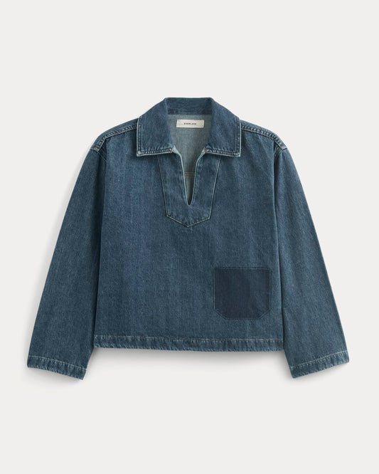 The Cropped Denim Tunic | Tungsten Blue Stone