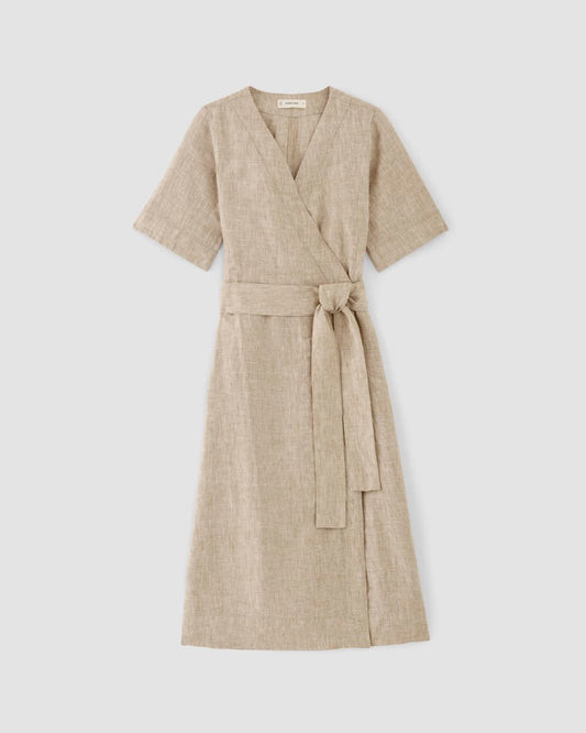 The Wrap Dress in Linen | Cornstalk Chambray