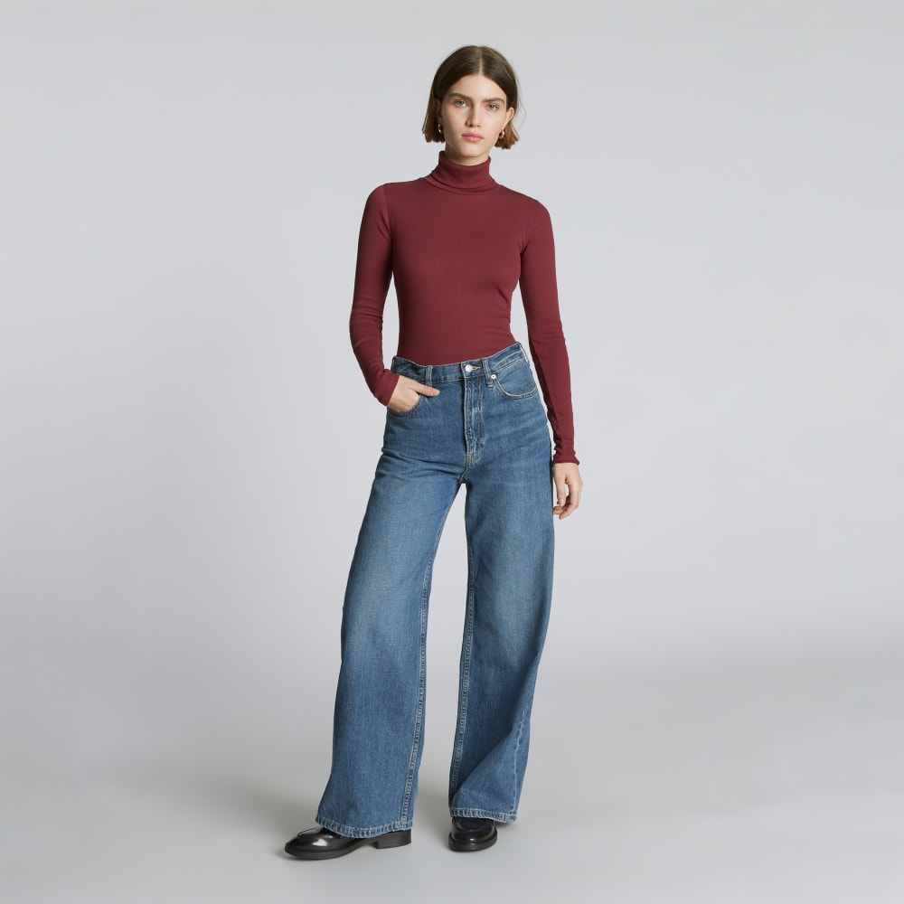 The Luxe Micro-Rib Turtleneck | Brandy