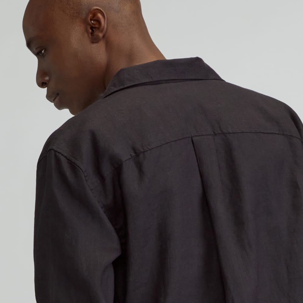 The Relaxed Linen Long-Sleeve Shirt | Black
