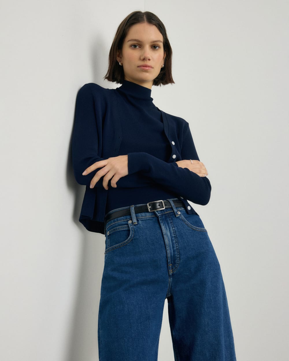 The Viscose Knit Cardigan | Navy