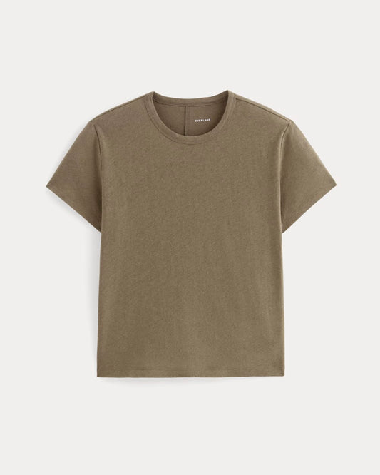 The Box-Cut Tee in Cotton Linen | Deep Taupe