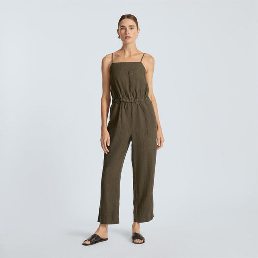 The Linen Shoestring Jumpsuit | Beech