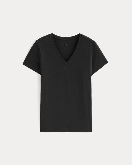 The Slim V-Neck Tee in Essential Cotton | Black
