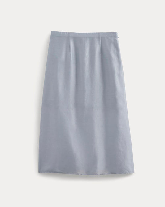 Midi Skirt in Cotton-Silk Organza | Kentucky Blue