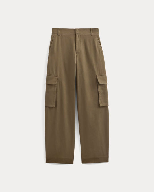 Wide-Leg Cargo Trouser in Buttersmooth | Deep Taupe