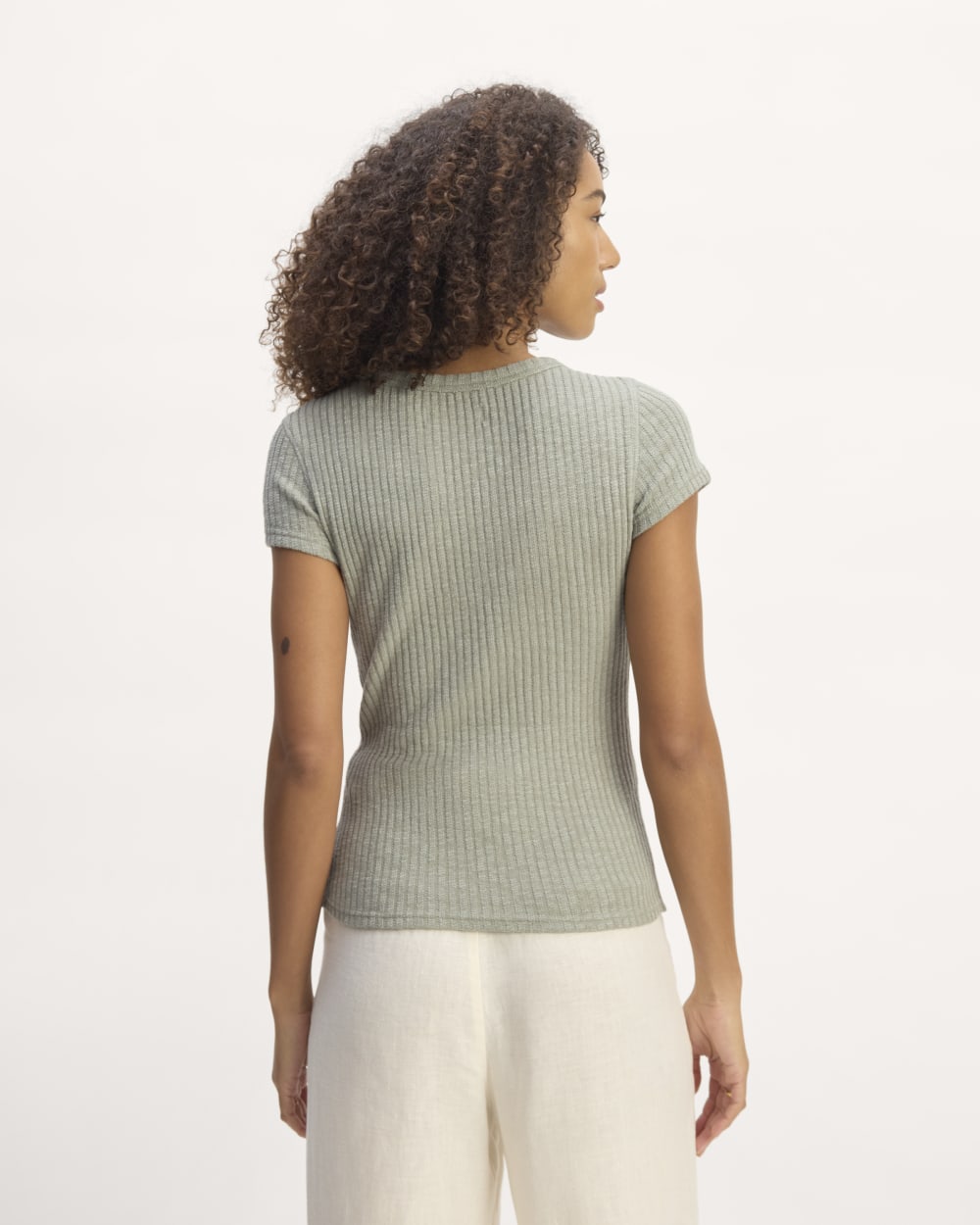 The Cozy Rib Tee | Sage Green