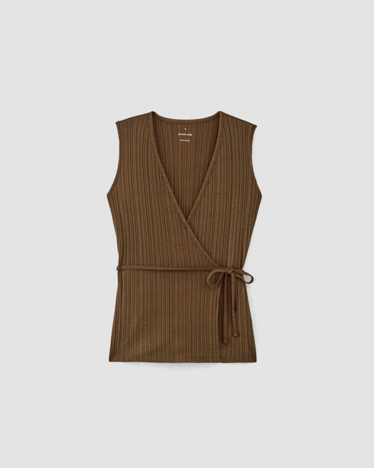 The Rib Wrap Top | Cocoa