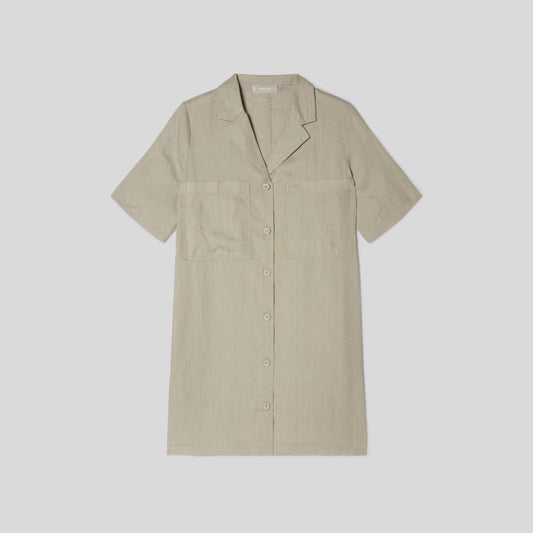 The Linen Workwear Dress | Seagrass