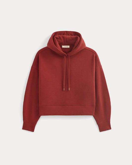 Cropped Luxe Fleece Hoodie | Merlot