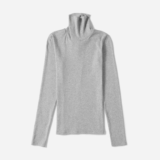 The Luxe Micro-Rib Turtleneck | Heathered Grey