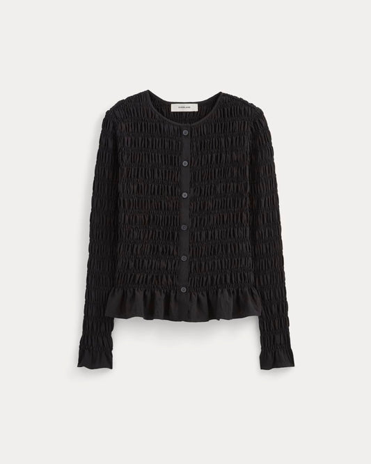 The Smocked Cardigan | Black