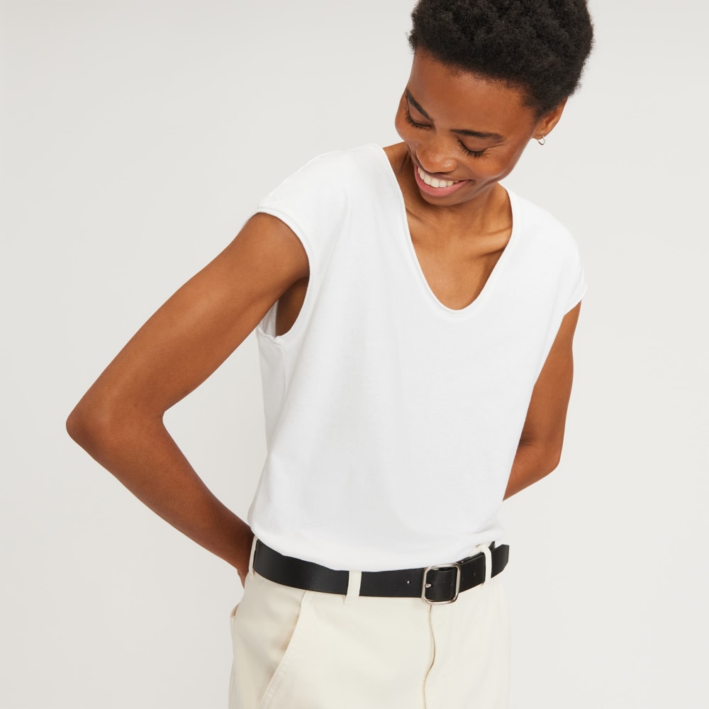 The Hemp Scoop-Neck Muscle Tee | White