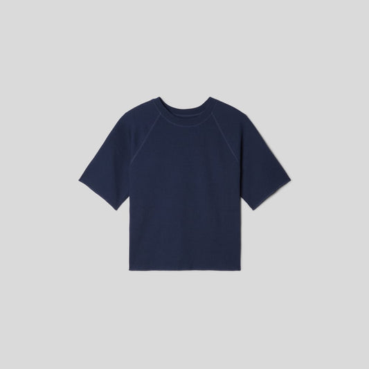 The Organic Cotton Waffle Raglan Tee | Navy