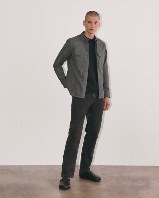 The Brushed Flannel Shirt | Heathered Graphite