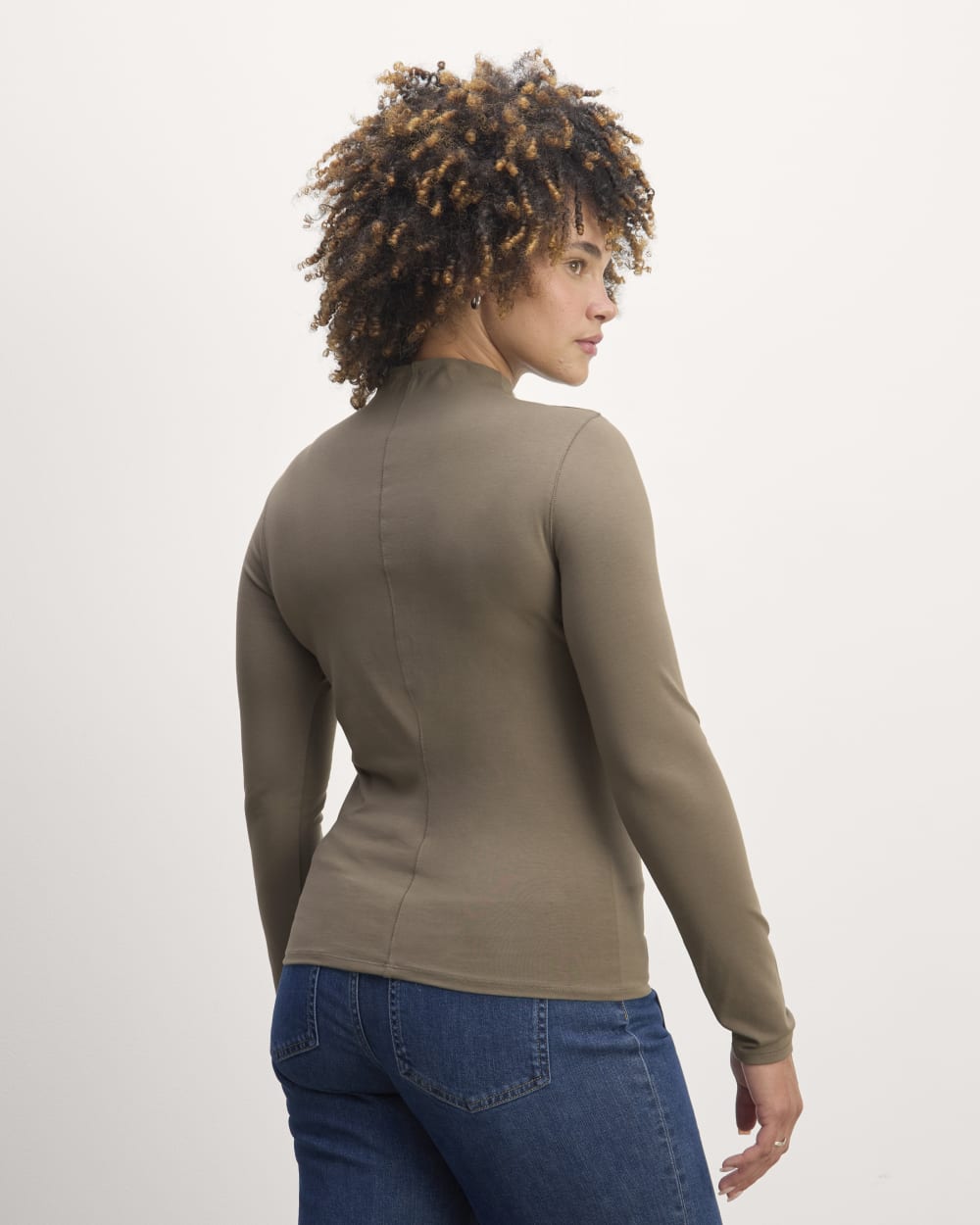 The Form Funnel-Neck Tee | Taupe