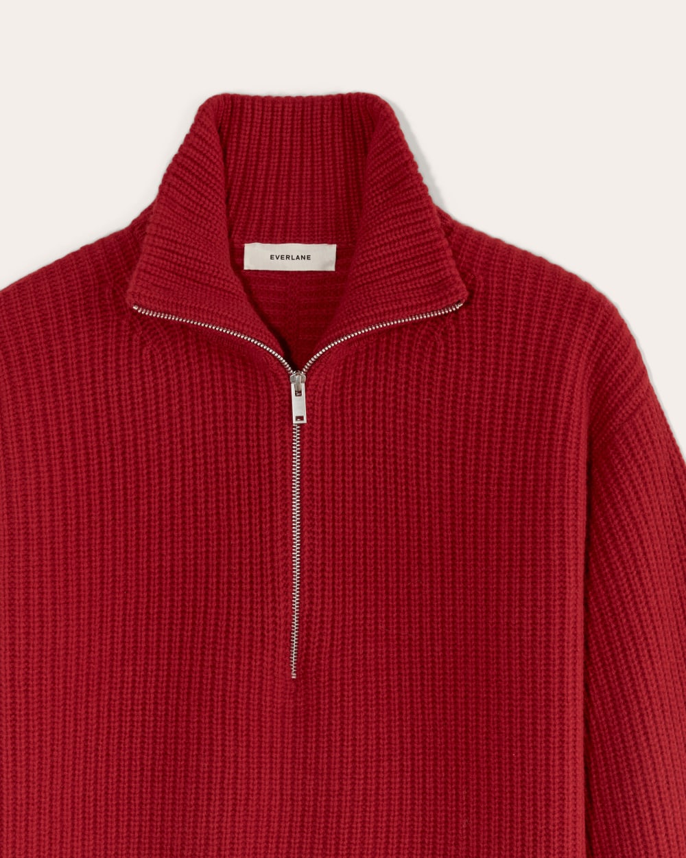 The Half-Zip Sweater in Luxe Merino | Berry Red