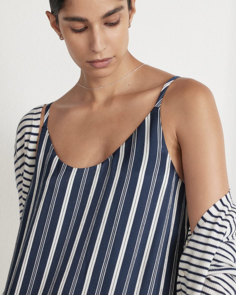 The Cardigan in Ultrasoft Merino | Bone / Navy