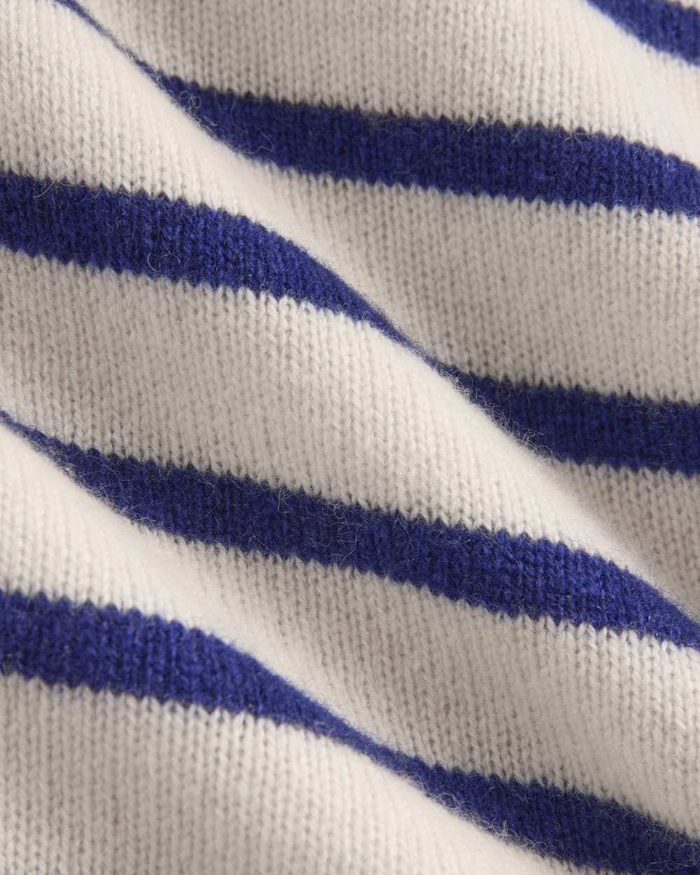 The Boxy Crew in Cashmere | Soft White / Deep Blue