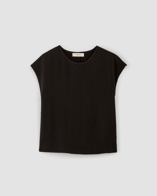 The Mini Jacquard Stripe Top | Black